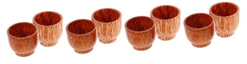 Cabilock 8pcs Wooden Wine Cup Wood Outdoor Travel Mug Tea Camping Cup Beer Mug Hot Drink Japanese Tea