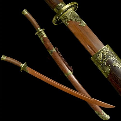 HJHUUA 95 cm Lange natürliche Samurai-Schwerter aus Palisander,handgefertigtes Bokken,Trainingsschwert aus Holz für Geschenke,Dekorationen,Cosplay,Displays,Urlaubspartys