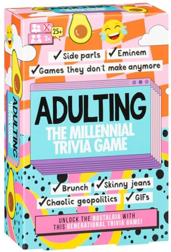 New Adulting The Millennial Trivia Game 2+ Players Unlock The Nostalgia And Test Your Knowledge Of Pop Culture Moments That Defined a Generation For 25+ years - A31