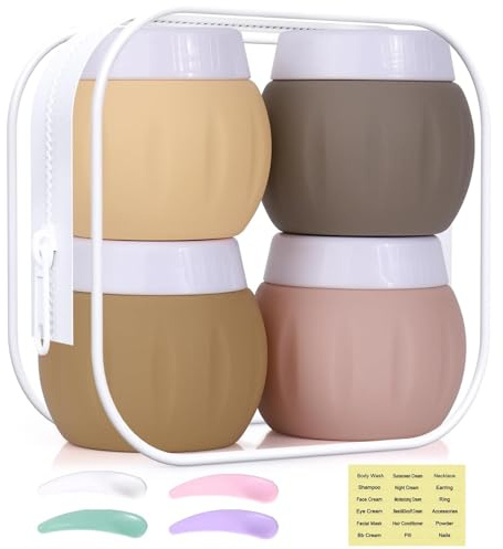 ROEOWENE Pots à Crème 50ML Petit Pot Vide Cosmétiques Travel Toiletry | Containers Contenant De Voyage Silicone Mini Doses Récipients De Voyage Pour Visage,corps,lotions