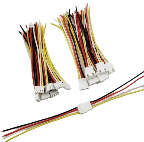 10 paia di connettori JST XH 2,54 mm maschio e femmina a 4 poli con cavo in silicone morbido da 10 cm, 22 AWG
