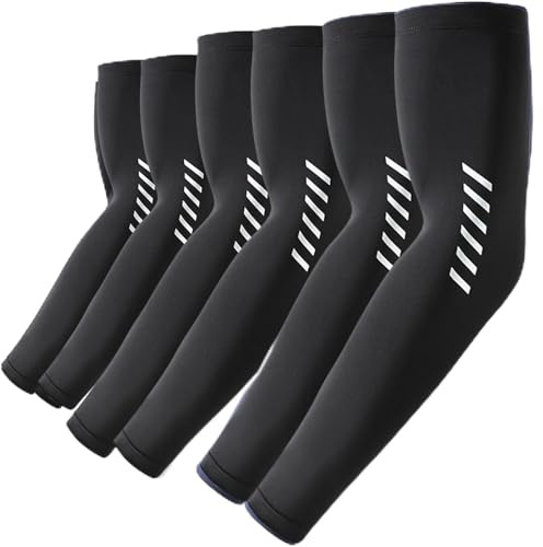 ROCK TAKIN UV Sonnenschutz Arm Sleeve für Herren Damen, UPF 50+ Kühlung Armstulpen Sommer Kompression Tattoo Armlinge Unisex Armwärmer für Radsport Basketball Golf Baseball Fußball – 3 Paar