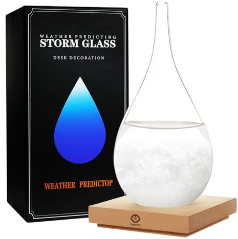 Snow Globe Barometer Bottle, Water Drop Weather Forecast Bottle, Home and Office Decorative Glass Bottles, Unique Gifts for Her