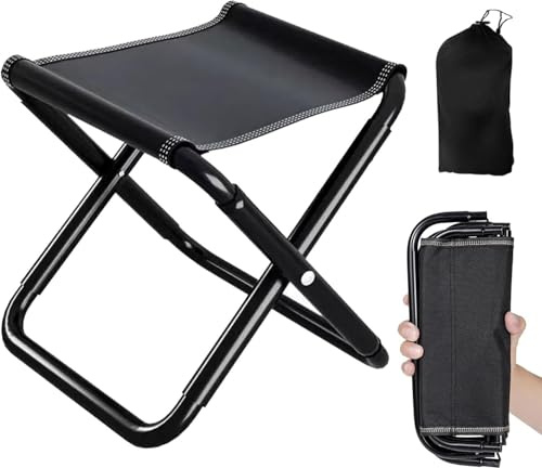 TaiXinYuly Sgabello Pieghevole Portatile,30 CM Sedia Pieghevole Portatile per Campeggio,Resistente 150kg， per Viaggi, Escursioni, Picnic, Campeggio, Pesca