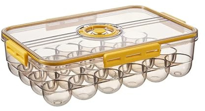 Porte-œufs for réfrigérateur de cuisine, boîte de rangement des aliments avec couvercle, organisateur de plateau d'œufs frais, mallette de rangement, boîte de rangement d'œufs à joint Transparent(24 y