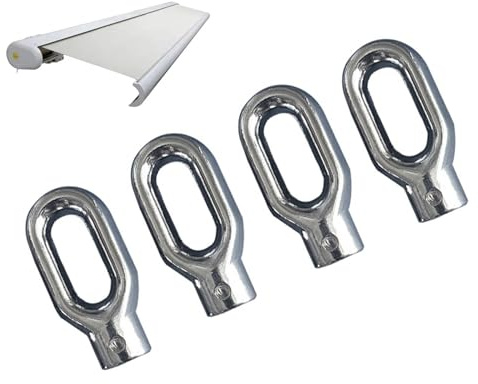 Occhielli per tende da sole, 6,3 cm, in lega di alluminio, resistenti, ganci ad anello per tenda da sole a vite senza fine (4 pezzi)