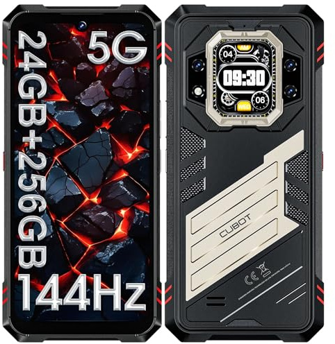 CUBOT Kingkong Star2 Movil Resistente 5G MTK 8200 Smartphone,24GB +256GB Android 14,100MP+32MP Cámara,6.72 FHD+ 144Hz Móvil rugerizado,5100mAh/33W,1.85 Mini Pantalla,IP68/Dual SIM/WIFI6/NFC