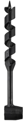 Gettimore Schlangenbohrer für Holzbearbeitung, vierblättrig, 10–25 mm Schnittdurchmesser, 230 mm Bohrtiefe für Outdoor-Camping und Survival-Projekte, schwarzer Karbonstahl, manueller Schraubenbohrer