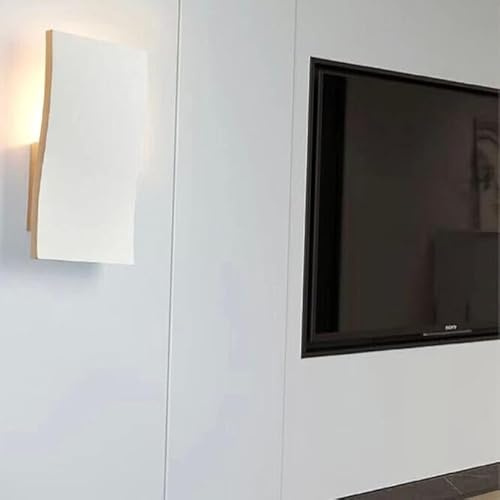 TEKHOME Applique da Parete in Gesso Bianco E14 Design Moderno Verniciabile per Interni GS-E86