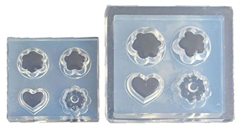 2 stampi in silicone a 4 fori per torte, pasticceria, cioccolato, gelato, biscotti, cupcake, stampi in silicone per uso alimentare