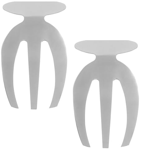 NIYANGLE Tenedores de Ensalada 2 Piezas Acero Inoxidable Plateado Multifuncionales para Servir Ensalada y Frutas Mango Ergonómico Utensilios Cocina Auxiliares Hogar