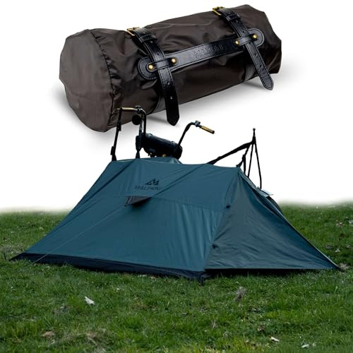 MALIHINI Motorrad Zelt [1 Personen-Zelt] Ultraleicht & kompakt, Wasserdichtes Outdoor Zelt für Motorradfahrer & als Motorradplane | Bikerzelt mit kompaktem Packmaß | Bikepacking & Camping