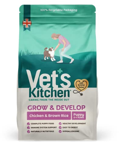 Vet's Kitchen Dry Dog Food Puppy Chicken & Brown Rice Grow & Develop 7.5kg