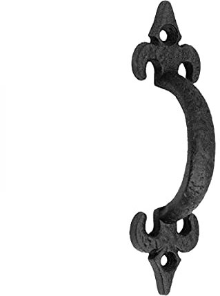 Renovators Supply Manufacturing Black Cabinet Door Pull 5 in. Wrought Iron Window Sash Lift with Mounting Hardware