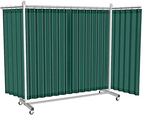 Godirect24 Mobile Schweißschutz Stellwand Plane grün 370x210cm EN ISO 25980 | Fahrbare Stellwand für Schweißarbeiten, Industrie und Metallbau zum Schutz vor UV-Strahlung, Funken und Spritzern