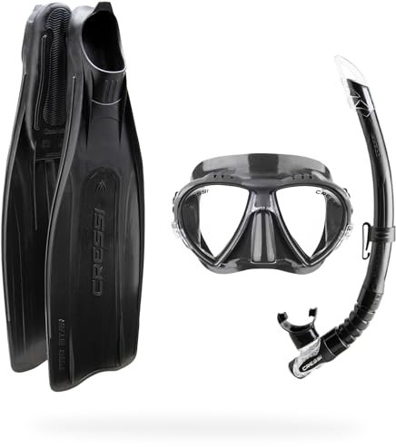 Cressi Erwachsene Schnorchelset Pro Star Bag, Schwarz, 39/40, BG189539