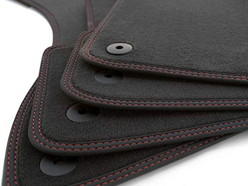 kh Teile Fußmatten passend für A6 S6 RS6 4G Velours Premium Autoteppich Doppelnaht Rot 4-teilig Anthrazit Matten Innen