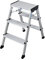 Krause 130068 Klapptritt 2 x 3 Stufen Aluminium, mit Roll-Stop-Automatik