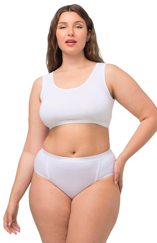 Ulla Popken Damen große Größen Übergrößen Plus Size Bustier, Schlupfform, einfarbig schneeweiß 54+ 791580200-54+