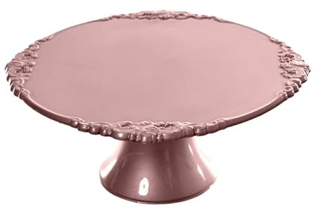 Alzata per dolci Alzatina torta e frutta, di plastica piccola 24x10cm (Rosa Gold)