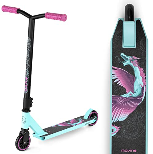Movino Tyro Stunt Scooter | Freestyle Scooter | ABEC 9 | Kick Scooter for Kids | 100 mm Wheel | 6061 Aluminium Deck | Weight 2.89 kg (Minze)