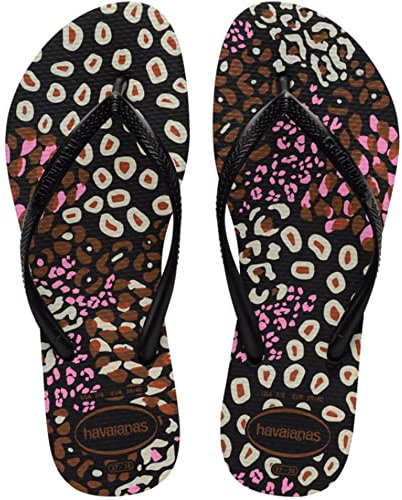 Havaianas Slim Animals, Infradito Donna, Limonata Rosa Nera, 33/34 EU