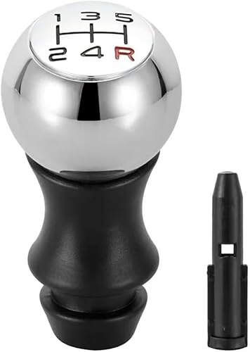 ZISONIX Pommeau de levier de vitesse chromé avec adaptateur manuel à 5 vitesses pour Peugeot 106 206 207 306 307 407 408 508 807