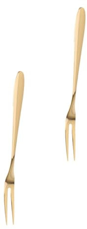 IMIKEYA Forchette Da Frutta e Dessert in Acciaio Inossidabile, Set 2 Pezzi, Forchettine a Due Punte Lucidate a Specchio, Utensili Da Cucina Per Feste e Hotel