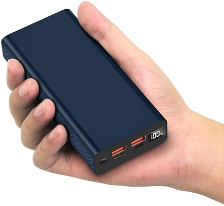 Power Bank Portable Charger 20000mAh Quick Charge 22.5W USB C Battery Pack with 3 Outputs and 2 Inputs, Compatible with iPhone 15 14 13 12 11 Huawei iPads Samsung Galaxy Android Tablet (Blue)