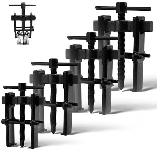 HAIMAYEE 4PCs Estrattore per Cuscinetti a 2 Ganasce Estrattore 2'',3'',4'',6'' Gamma 35-90 mm per Cuscinetti a Sfere Moto e Auto Acciaio al Cromo Vanadio Nero