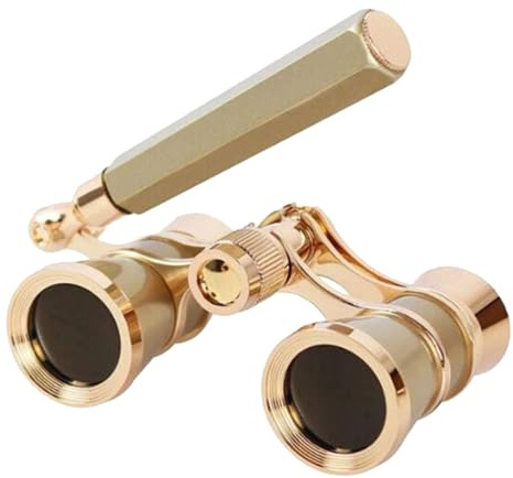 Opernglas Metall Retro, Kompakt & Leicht, Verstellbarer Griff Für Optimale Sicht, Ideal Für Erwachsene, Theater, Musicals, Klassische Optik (Gold)