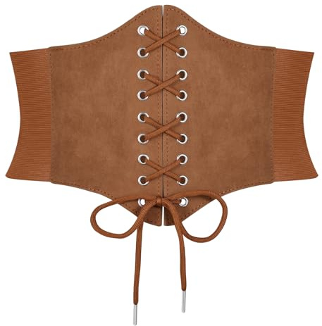 JasGood Corsetto da donna con lacci, fascia elastica larga, cintura in vita, cintura in vita per donne per Halloween, feste e altri eventi, ideale