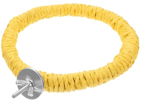 Levemolo Percha Circular Grande para Aves de Papel y Madera, Divertida y Confiable para Loros y Periquitos en Jaulas, Fomentando Habilidades Físicas