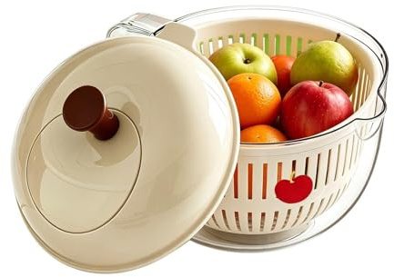 - och tvättmaskin | Handvev salladsslunga med silskål | frukttvättskål för sallad, bär, salladsblad, , camping och picknick