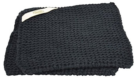 Solwang Topflappen gestrickt Schwarz