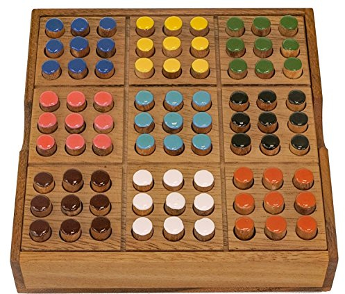 LOGOPLAY Memoria - EIN Gedächtnisspiel mit 2 Spielvarianten - Montessori - Gesellschaftsspiel - Denkspiel - Brettspiel aus Holz mit farbigen Steckern