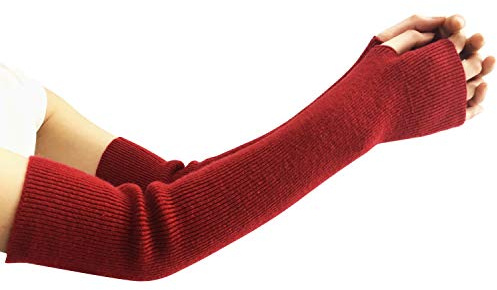 Amorar Damen Winter Handschuhe Gestrickte Armstulpen Kaschmir Armwärmer Lange Fingerlose Pulswärmer Hand-Stulpen Handwärmer Armhülse
