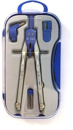 Memotak da Vinci Balaustrone - Compasso 4 Pezzi con Regolazione a Frizione con Tubo portamine S08004D - Blu
