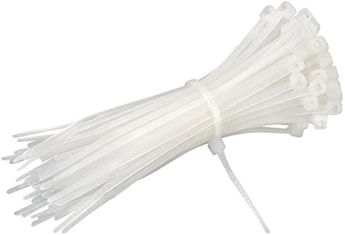 Fascette plastica per cablaggio 120mm x 3 mm, fermacavo bianco in nylon alta qualità stringicavo 100 pezzi