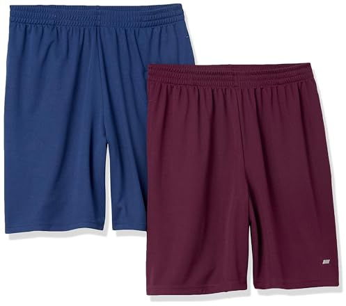 Amazon Essentials Homme Short de Basket de Sport, Coupe Ample, Respirant et Évacue l’Humidité, avec Taille Élastique