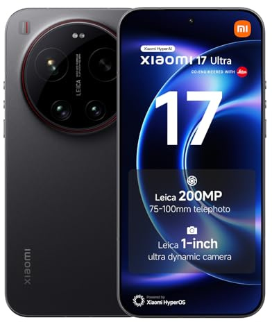 XIAOMI 17 Ultra Smartphone 16+512 GB, HyperAI Handy mit Android, Leica 200 MP Teleobjektiv (75–100 mm), Leica APO Optik, LOFIC HDR Technologie, Schwarz, 3 Jahre Garantie