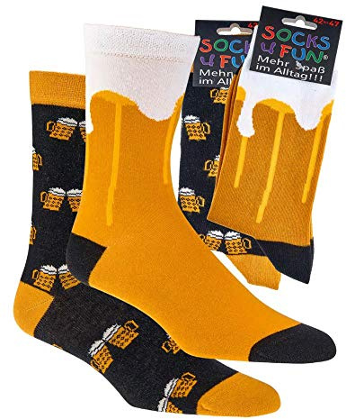 krautwear Herren Damen 2 Paar Lustige Bunte Gemusterte Fun Sneaker Socken Witzige Strümpfe Baumwolle