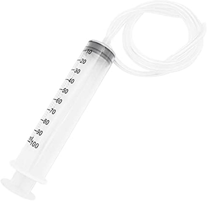 Plastspruta med stor kapacitet med 1 m rör för olje- eller limapplikator, experiment, husdjursmatning, växtbevattning laboratorium och vetenskap användning 50/60/100/200 ml