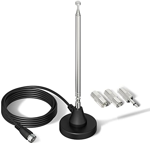 Bingfu Antenna Radio DAB FM Interni 79 cm Stilo Telescopico Digitali Antenna Radiolina Ricambio con Base Magnetica Cavo da 3 m 75 ohm per Stereo Case Ricevitore AV Audio Video Sintonizzatore Tuner