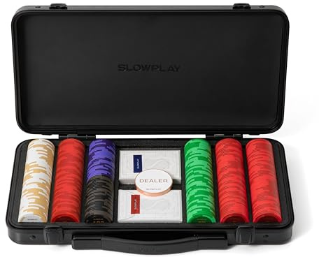 SLOWPLAY Godel lera pokerset, marker 14 g/40 mm, Texas Hold'em