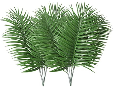 12 pcs de palmier artificiel feuilles fausses plantes tropicales fausses feuilles de fête décorations de mariage