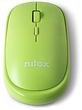 Nilox Mouse Wireless, Senza Fili con Selettore DPI, 10 Metri Copertura, Ottico, Compatibile con Windows/Linux/Mac, Verde