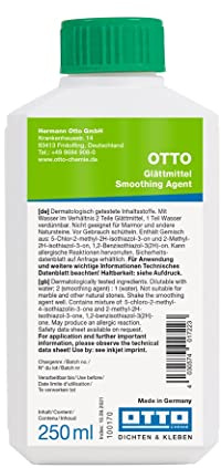 Otto-Chemie Lissants pour lisser la surface des mastics polymères silicones, polyuréthane et MS hybrides (lissants verts 250 ml)