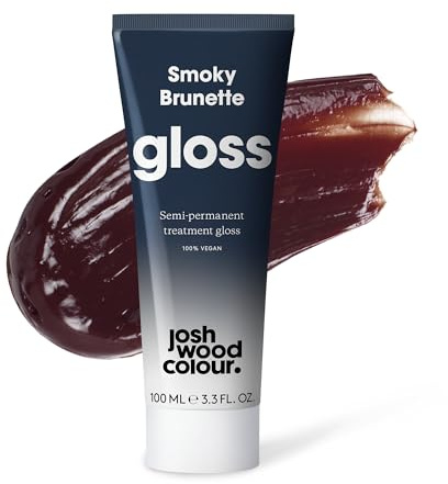 Josh Wood Hair Gloss (Smoky Brunette) - Lucido semi-permanente, rimuove i toni rossi sui capelli scuri, rinfresca e condiziona - Dura fino a 6 lavaggi - 100% vegano - Crema (100ml)