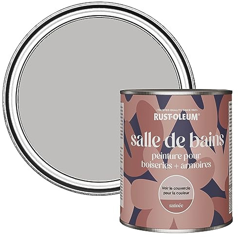 Rust-Oleum Grey Moisture Resistant Bathroom Wood and Cabinet Paint in Satin Finish - Flint 750ml